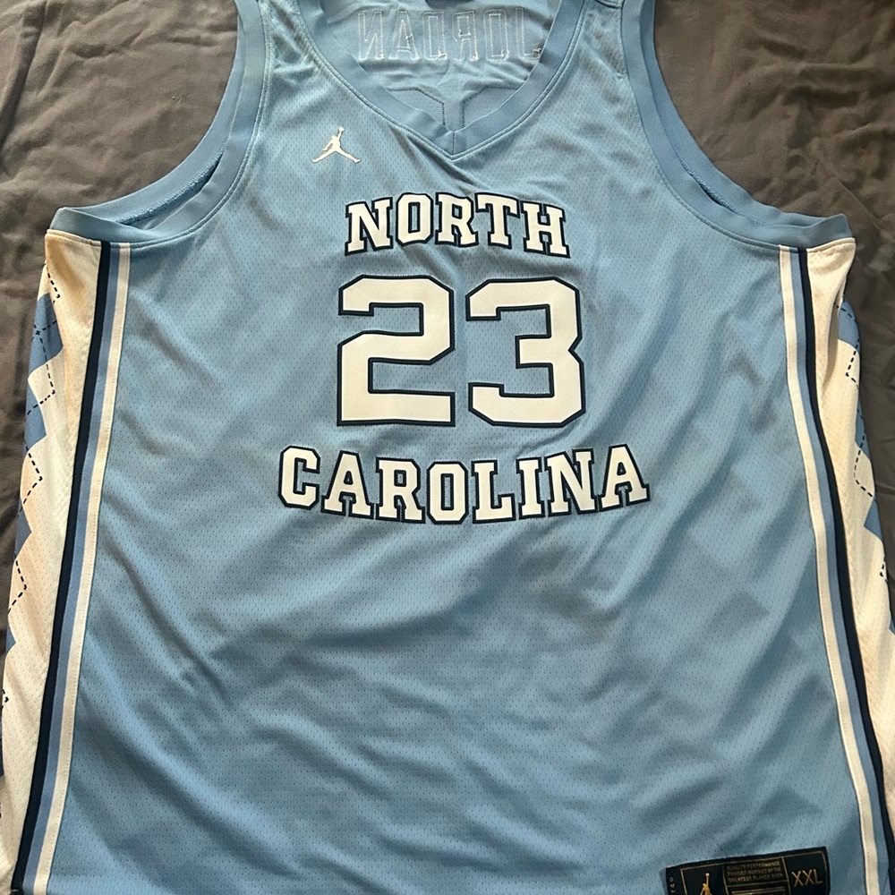 Jordan North Carolina Jersey - Sky Blue and White